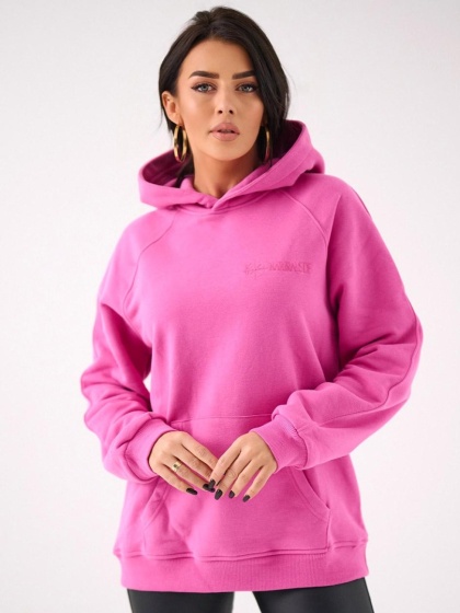 Bluza Z Kapturem Damska Różowa Natural Side Basic Logo NS2587