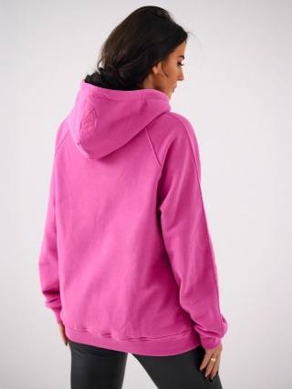 Bluza Z Kapturem Damska Różowa Natural Side Basic Logo NS2587