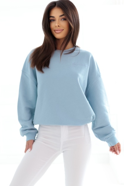 Bluza bez kaptura Loose Fit Natural Side jasny niebieski NS2525