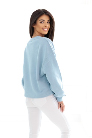Bluza bez kaptura Loose Fit Natural Side jasny niebieski NS2525