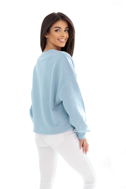 Bluza bez kaptura Loose Fit Natural Side jasny niebieski NS2525