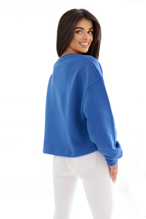 Bluza bez kaptura Loose Fit Natural Side niebieska NS2525