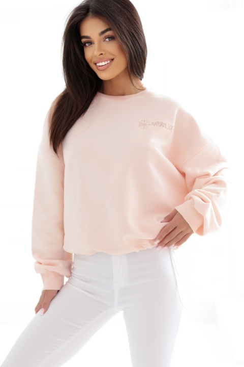 Bluza bez kaptura Loose Fit Natural Side pudrowy róż NS2525