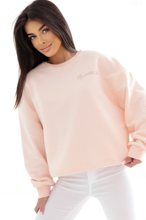 Bluza bez kaptura Loose Fit Natural Side pudrowy róż NS2525