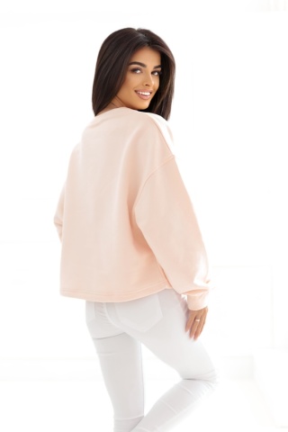 Bluza bez kaptura Loose Fit Natural Side pudrowy róż NS2525