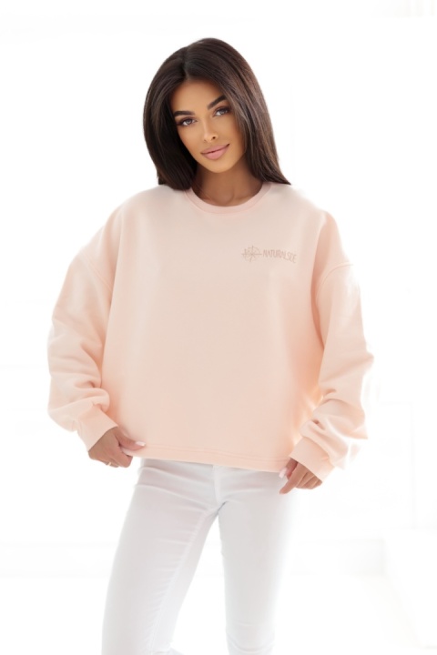 Bluza bez kaptura Loose Fit Natural Side pudrowy róż NS2525