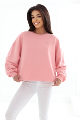 Bluza bez kaptura Loose Fit Natural Side różowa NS2525
