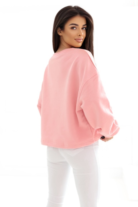 Bluza bez kaptura Loose Fit Natural Side różowa NS2525