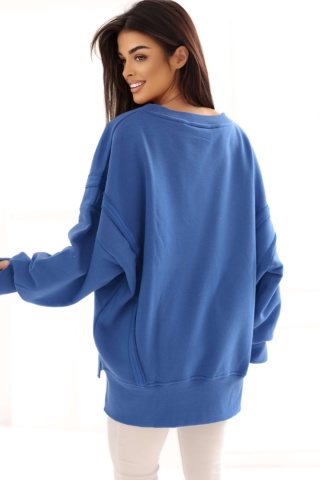 Bluza bez kaptura Oversize Long Natural Side pudrowy róż NS2528
