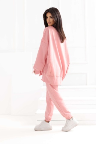 Bluza bez kaptura Oversize Long Natural Side różowa NS2528