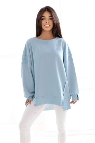 Bluza bez kaptura Oversize Long Natural Side jasna niebieska NS2528