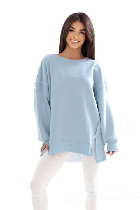 Bluza bez kaptura Oversize Long Natural Side jasna niebieska NS2528