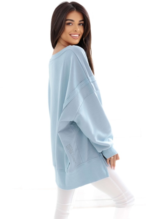 Bluza bez kaptura Oversize Long Natural Side jasna niebieska NS2528