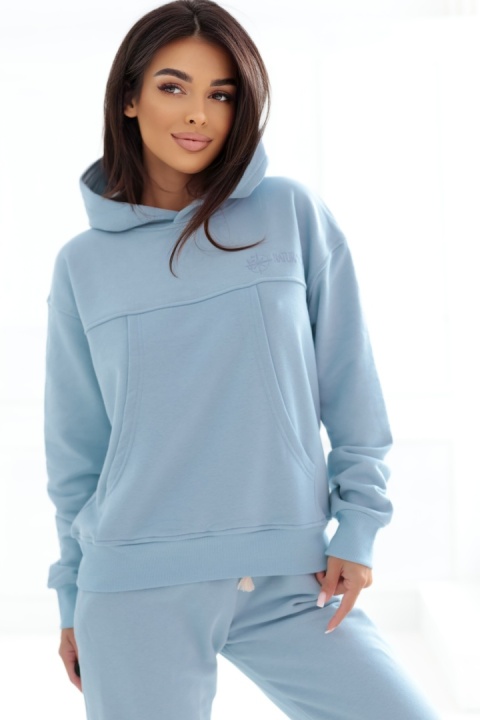 Bluza z kapturem Boxy Natural Side jasny niebieski NS2536