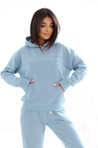 Bluza z kapturem Boxy Natural Side jasny niebieski NS2536