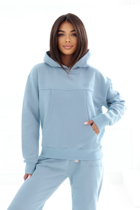 Bluza z kapturem Boxy Natural Side jasny niebieski NS2536