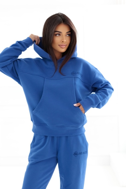 Bluza z kapturem Boxy Natural Side niebieska NS2536