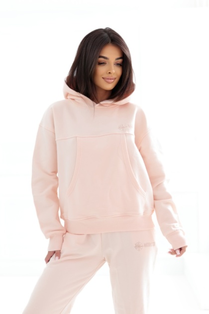 Bluza z kapturem Boxy Natural Side pudrowy róż NS2536