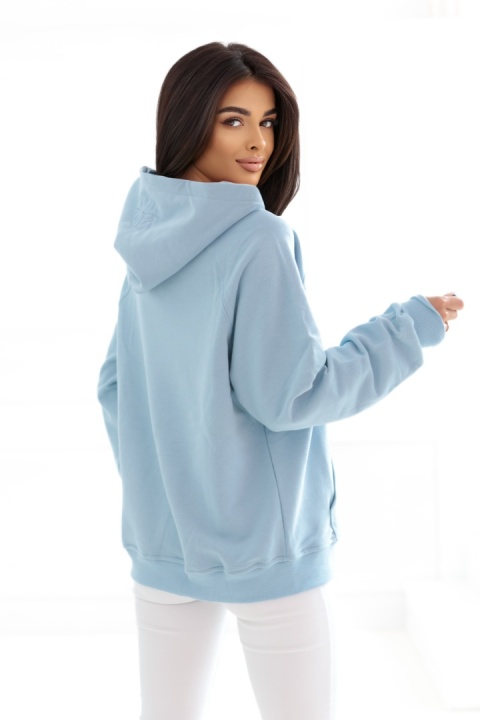 Bluza z kapturem Loose Fit Natural Side jasny niebieski NS2538