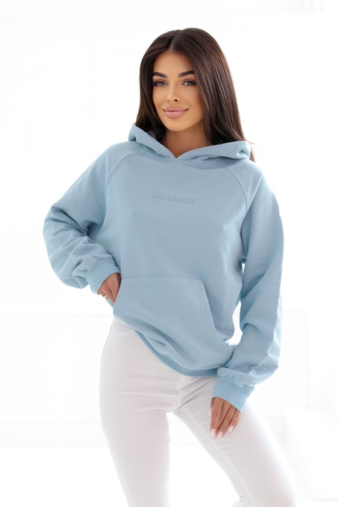 Bluza z kapturem Loose Fit Natural Side jasny niebieski NS2538