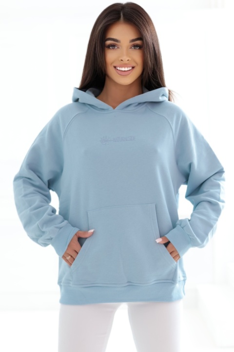 Bluza z kapturem Loose Fit Natural Side jasny niebieski NS2538
