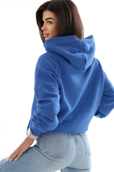 Bluza z kapturem Loose Fit Natural Side niebieska NS2538