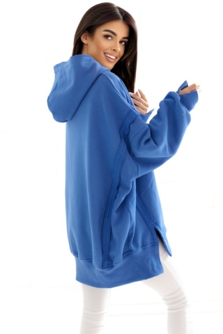 Bluza z kapturem Oversize Long Natural Side niebieska NS2532