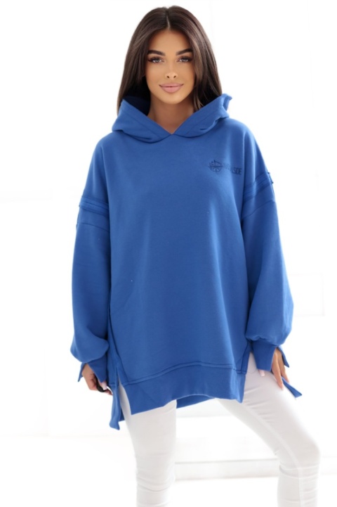 Bluza z kapturem Oversize Long Natural Side niebieska NS2532