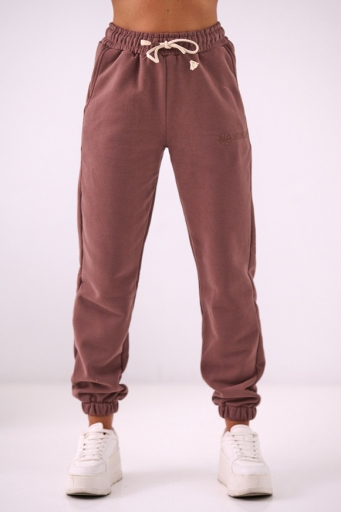 Spodnie dresowe Classics Natural Side brązowe NS2569