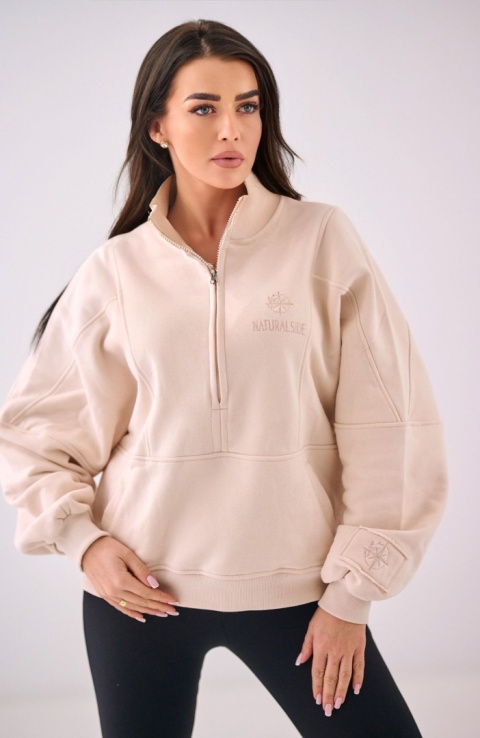 Bluza Bez Kaptura Damska Beżowa Natural Side NS2579