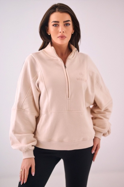 Bluza Bez Kaptura Damska Beżowa Natural Side NS2579