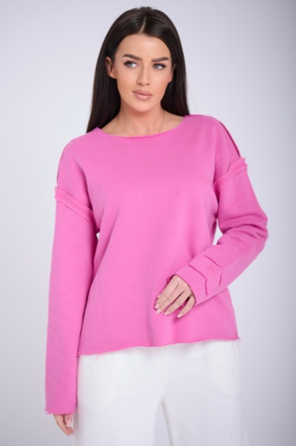 Bluza Bez Kaptura Różowa Damska Loose Fit Natural Side NS2553