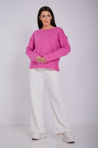 Bluza Bez Kaptura Różowa Damska Loose Fit Natural Side NS2553