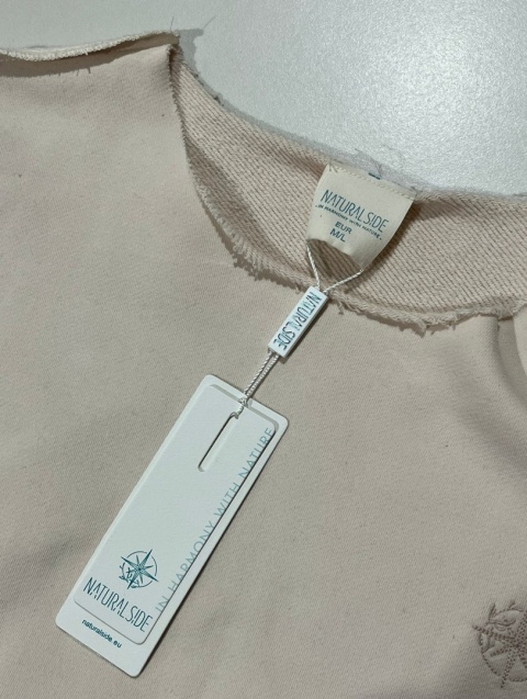 Bluza Bez Kaptura Różowa Damska Loose Fit Natural Side NS2553