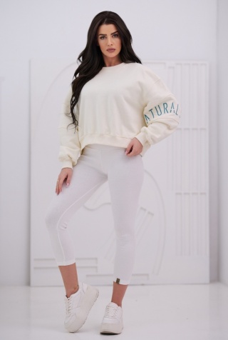 Bluza Damska Bez Kaptura Biała Natural Side NS26117