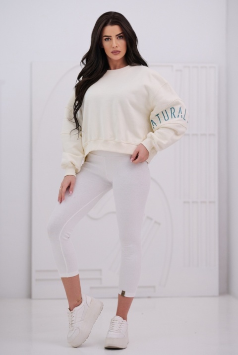 Bluza Damska Bez Kaptura Biała Natural Side NS26117