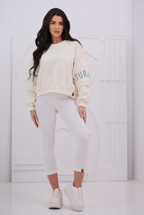Bluza Damska Bez Kaptura Biała Natural Side NS26117