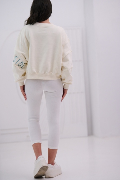 Bluza Damska Bez Kaptura Biała Natural Side NS26117