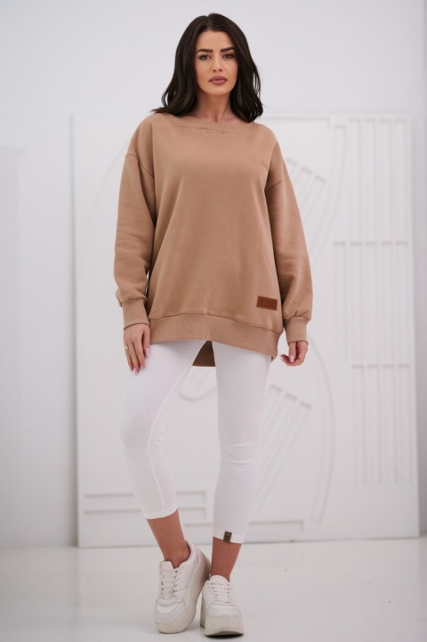 Bluza Damska Bez Kaptura Ciemno Beżowa Natural Side NS26109
