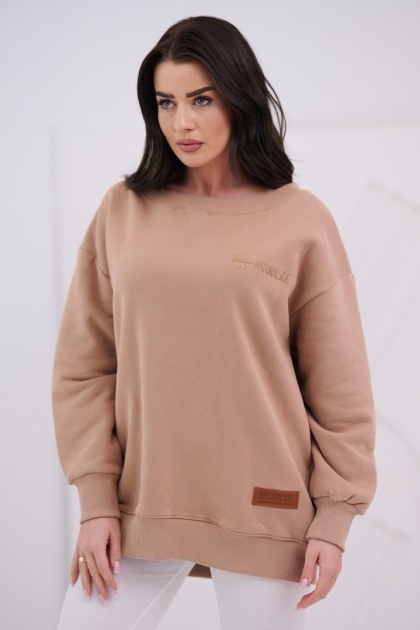 Bluza Damska Bez Kaptura Ciemno Beżowa Natural Side NS26109