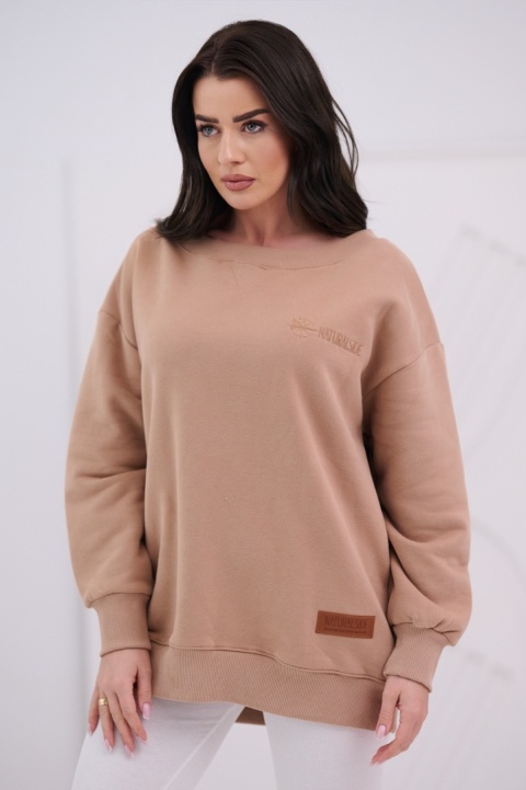 Bluza Damska Bez Kaptura Ciemno Beżowa Natural Side NS26109