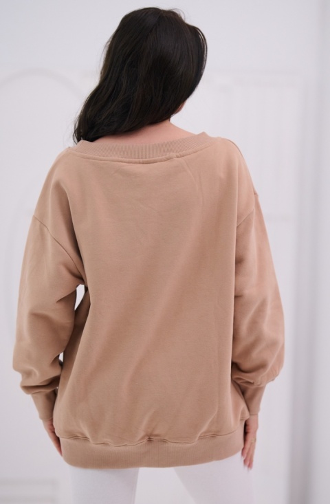 Bluza Damska Bez Kaptura Ciemno Beżowa Natural Side NS26109