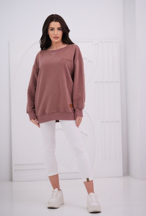 Bluza Damska Bez Kaptura Brązowa Natural Side NS26109