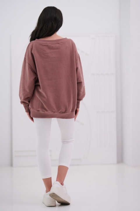Bluza Damska Bez Kaptura Brązowa Natural Side NS26109