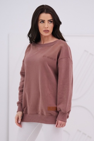 Bluza Damska Bez Kaptura Brązowa Natural Side NS26109