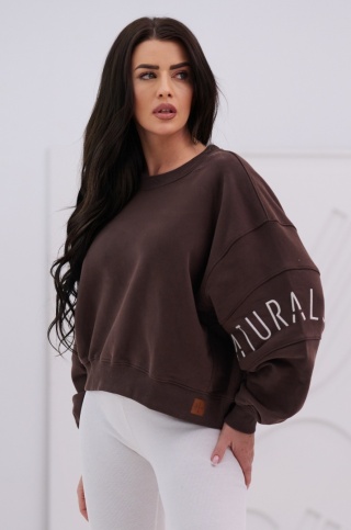 Bluza Damska Bez Kaptura Brązowa Natural Side NS26117