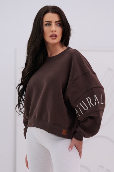 Bluza Damska Bez Kaptura Brązowa Natural Side NS26117