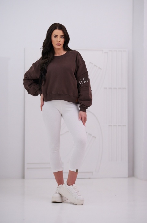 Bluza Damska Bez Kaptura Brązowa Natural Side NS26117