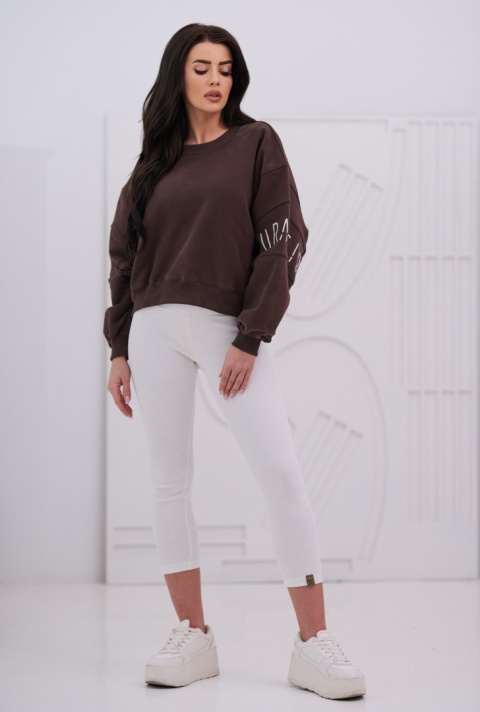 Bluza Damska Bez Kaptura Brązowa Natural Side NS26117