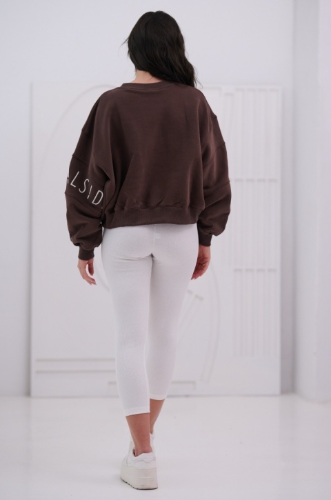 Bluza Damska Bez Kaptura Brązowa Natural Side NS26117